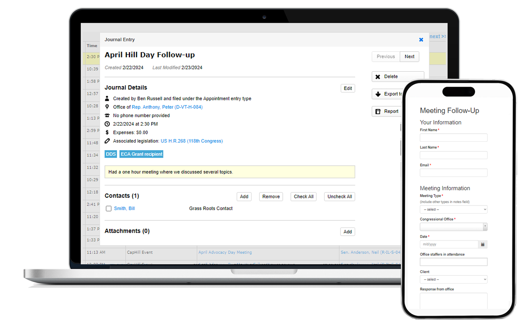 LCF and Journals interface